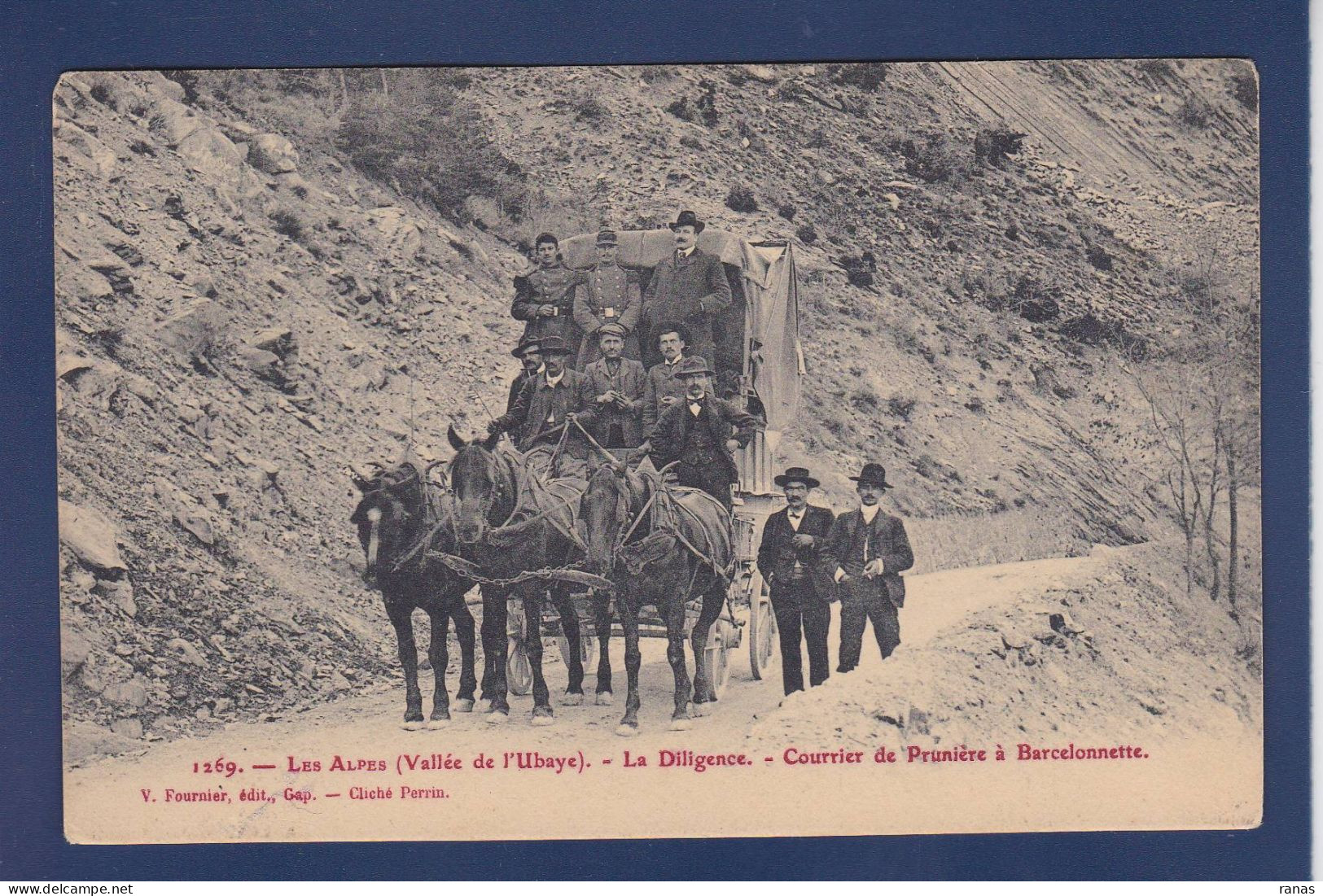 CPA [04] Alpes De Haute Provence > Courrier Attelage Prunière Barcelonnette Voir Dos - Barcelonnette