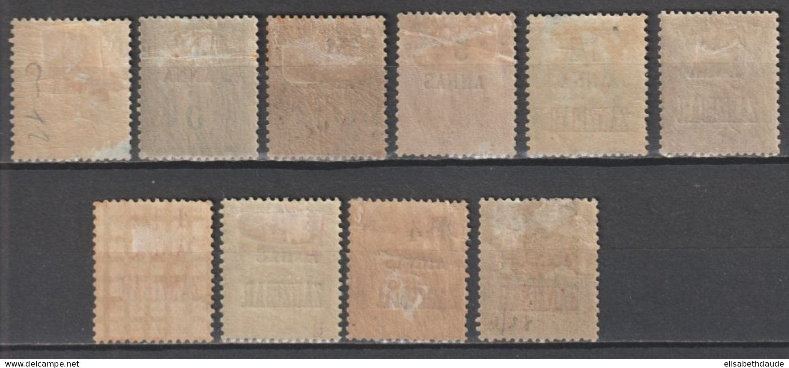 ZANZIBAR - 1894/1897 - TYPE SAGE - YVERT N° 1+1a+2A+8+17+21/23+26+29 * MH - COTE = 269 EUR. - Unused Stamps