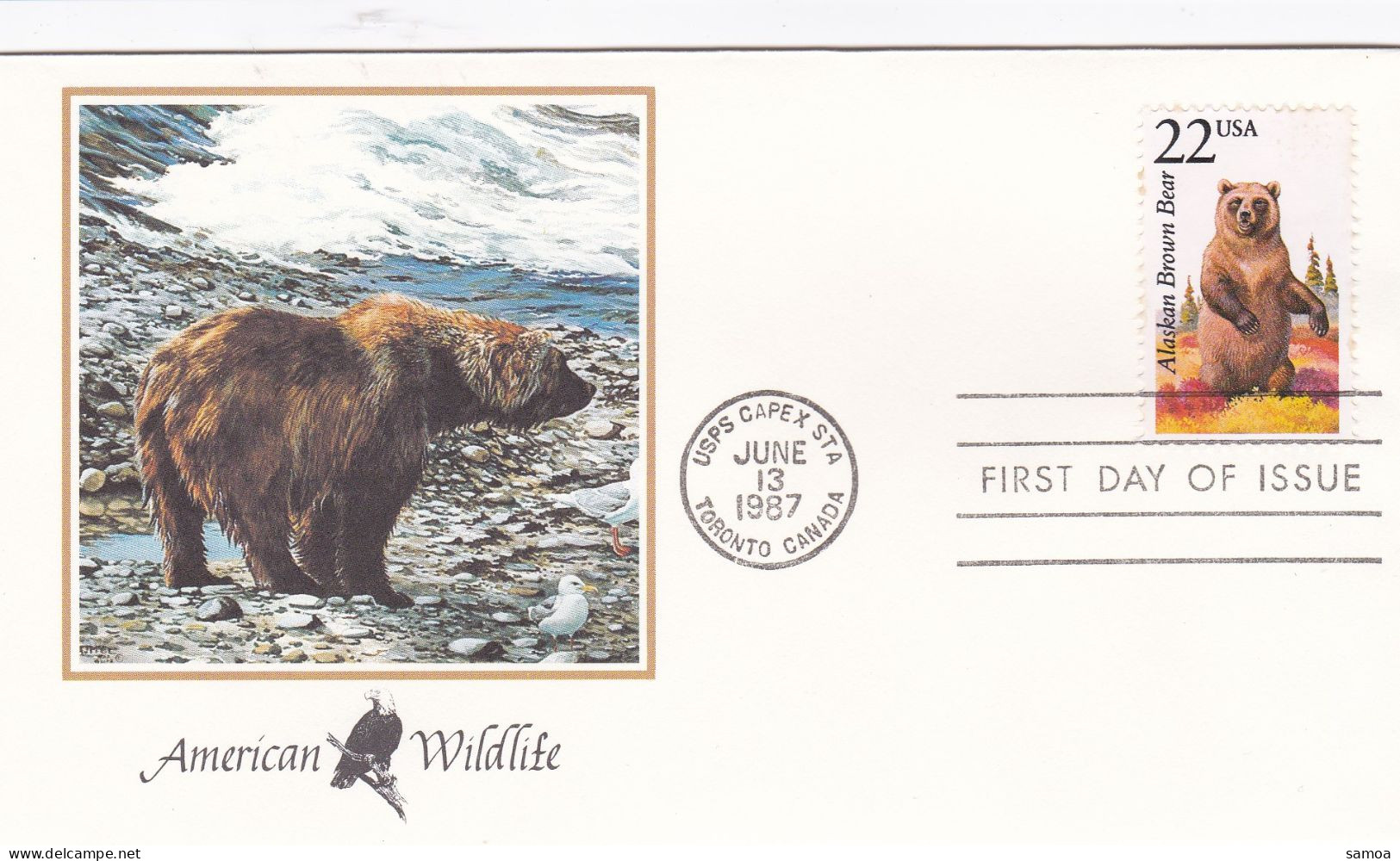 États-Unis FDC 1987 1742 Ours Brun Alaska - 1981-1990