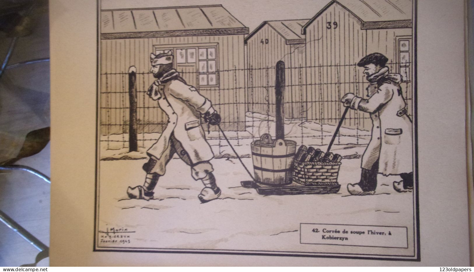 JUDAICA 1946 MORIN 50 DESSINS  SOUVENIRS CAPTIVITE 1940/1945 STALAGS DE REFRACTAIRES  Groß-Hesepe - Stalag VI C POLOGNE