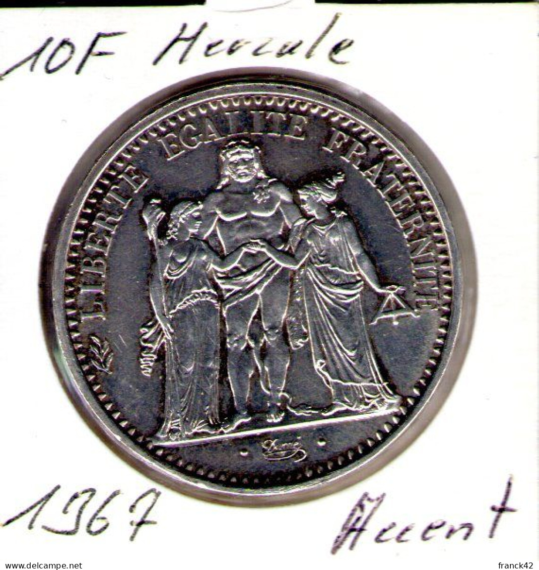 France. 10 Francs Hercule 1967 Avec Accent - 10 Francs