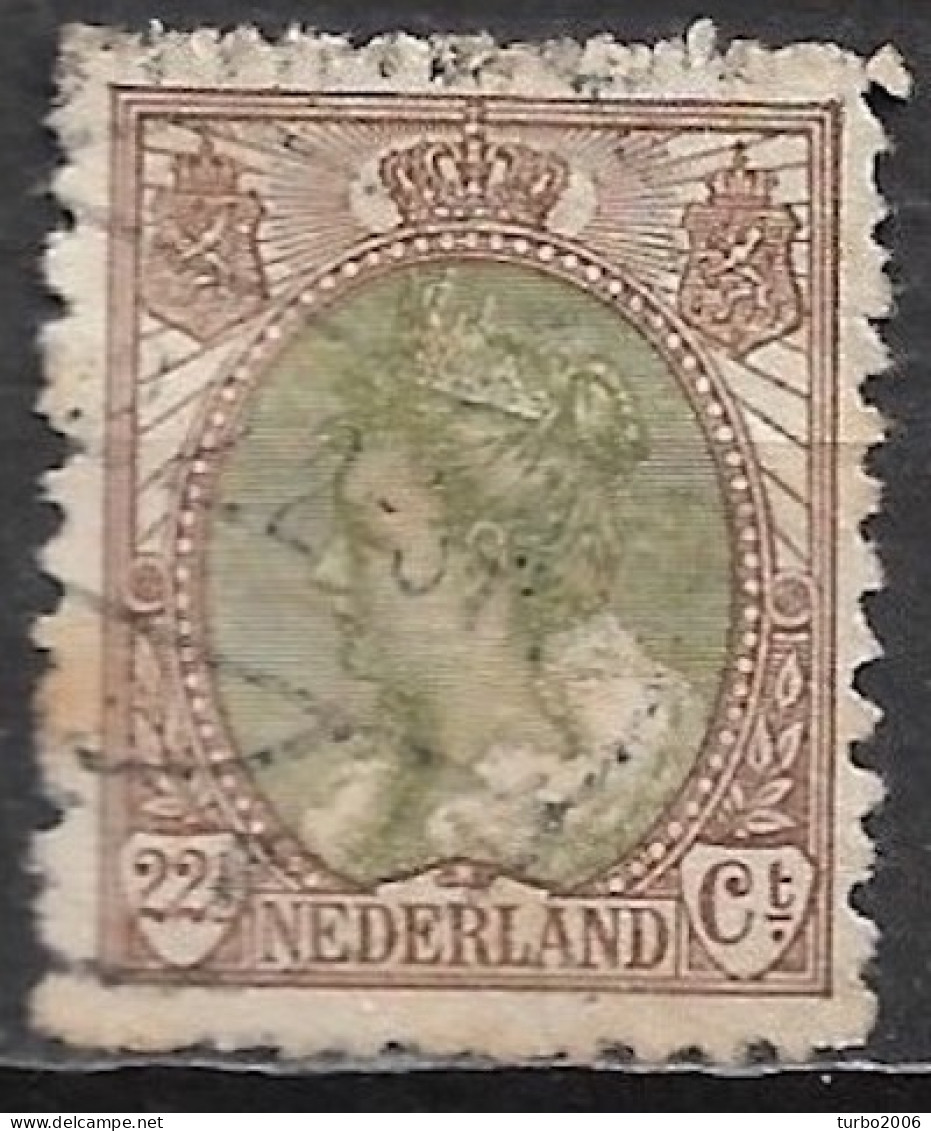 Plaatfout Breukje In De Lus Rechtsmidden In 1919 22½ Cent Bruin / Groen Kon. Wilhelmina NVPH 70 A PM 13 - Variétés Et Curiosités