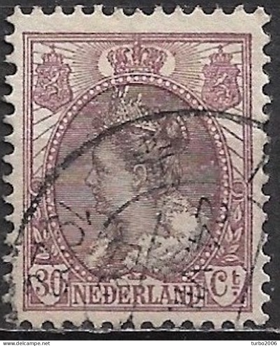 Plaatfout Kroon Op 3 Plaatsen Gebroken In 1919 30 Cent Violet / Bruin Kon. Wilhelmina NVPH 72 PM 23 - Variedades Y Curiosidades