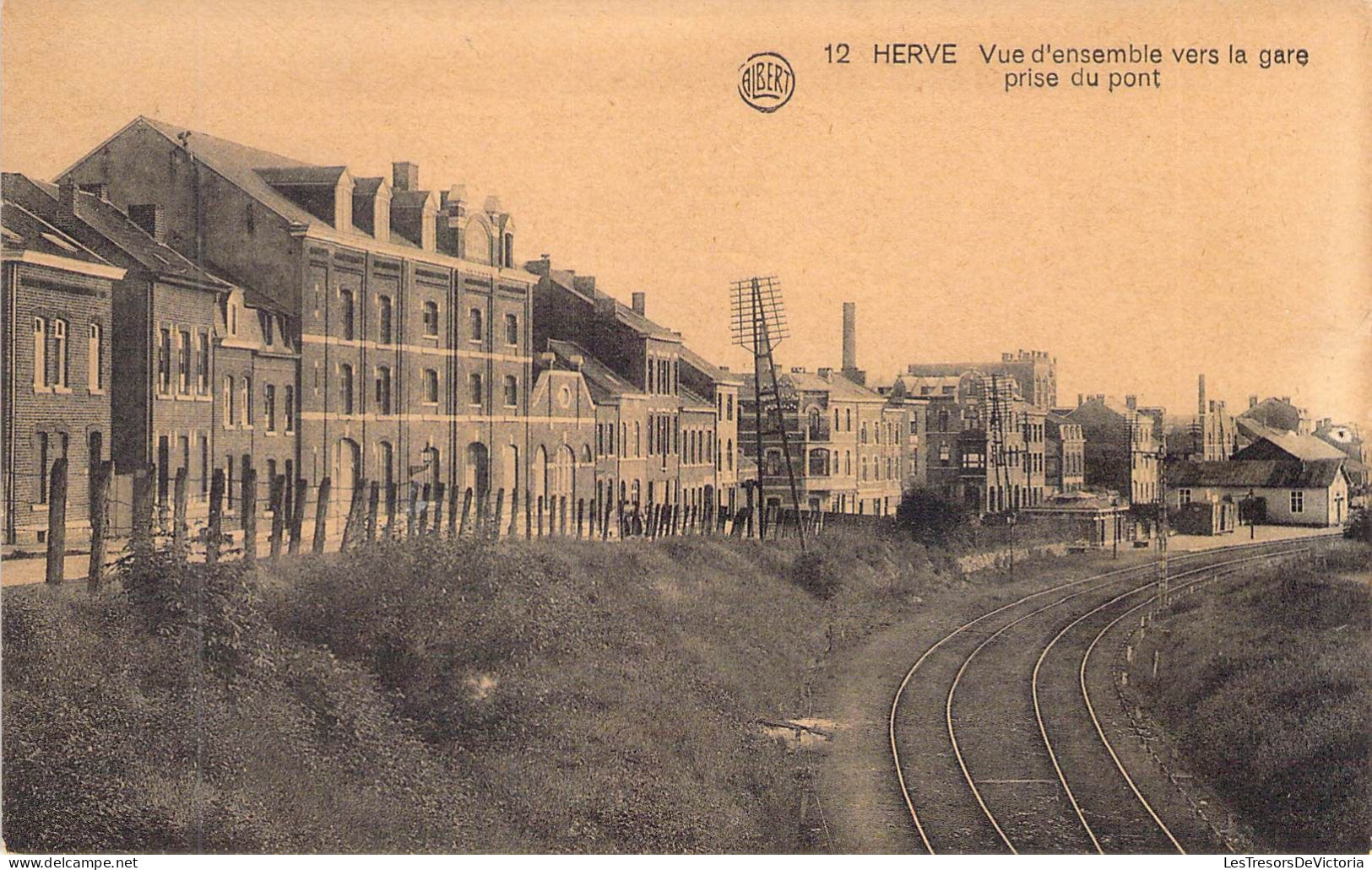BELGIQUE - HERVE - Vue D'ensemble Vers La Gare Prise Du Pont - Edit Mathot - Carte Postale Ancienne - Herve