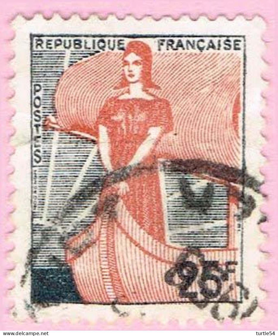France, N° 1216 Obl. - Marianne à La Nef - 1959-1960 Marianne In Een Sloep