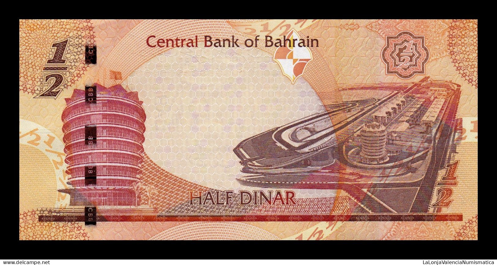 Baréin Bahrain 1/2 Dinar L. 2006 (2016) Pick 30a First Sign Sc Unc - Bahrein