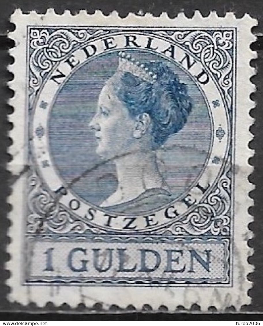 Plaatfout Blauwe Punt Tussen T En Z (zegel 84) In 1926-27 Koningin Wilhelmina Veth 1 Gulden Blauw NVPH 163 P - Variétés Et Curiosités