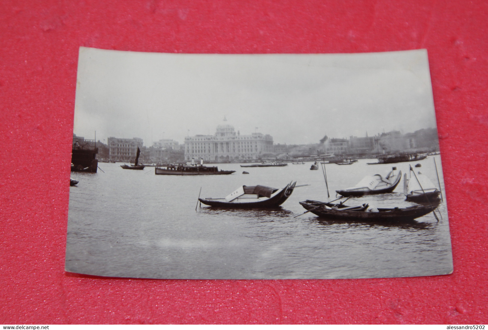 China Chine Shanghai Bund Albumine Photo ORIGINAL 1880 - 1895 From Album  - China