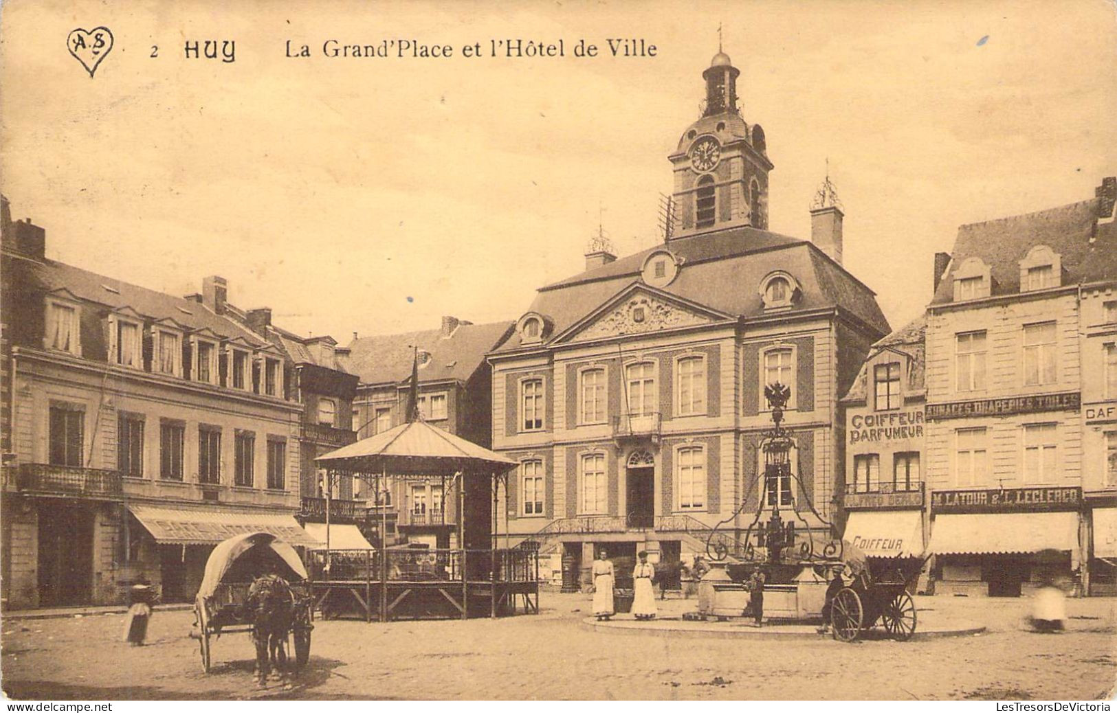 BELGIQUE - HUY - La Grand ' Place Et L'Hôtel De Ville - Carte Postale Ancienne - Hoei