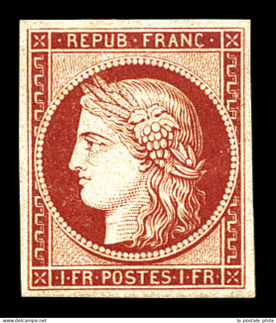 N°6f, 1F Carmin, Impression De 1862, Fraîcheur Postale. SUP (certificat)  Qualité: **   - 1849-1850 Ceres