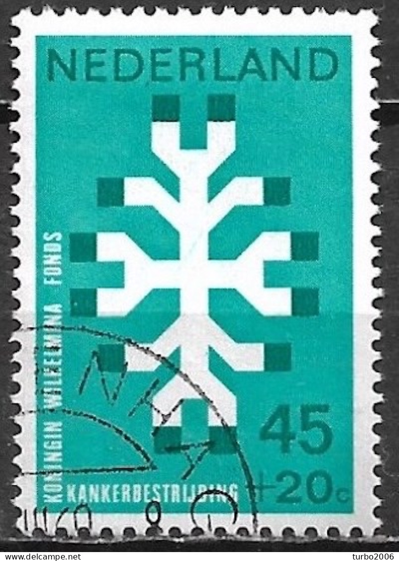 Plaatfout Groene Dagonale Kras (zegel 70) In 1969 Kankerbestrijding 45 + 20 Ct Groen NVPH 929 PM 2 - Plaatfouten En Curiosa