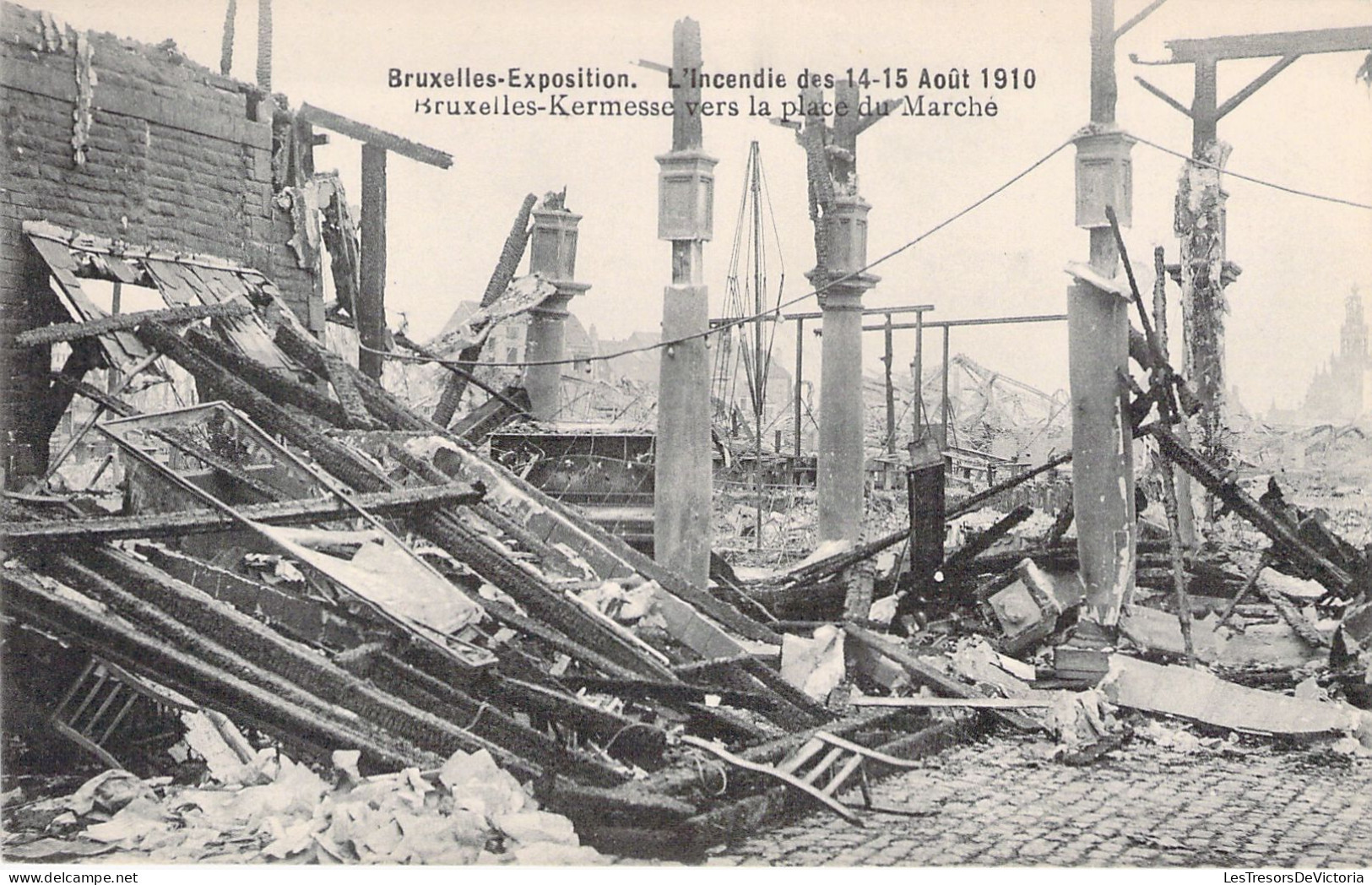 BELGIQUE - Bruxelles - Exposition - Incendie Des 14 15 Aout 1910 - Kermesse Vers La Place Du Ma - Carte Postale Ancienne - Andere & Zonder Classificatie