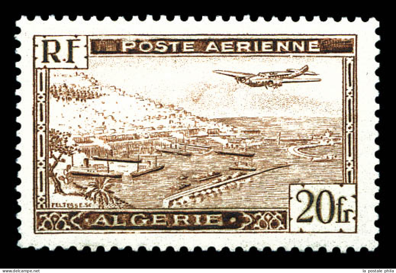 N°4A, Avion Survolant La Rade D'Alger Type II, TB  Qualité: **  Cote: 300 Euros - Poste Aérienne