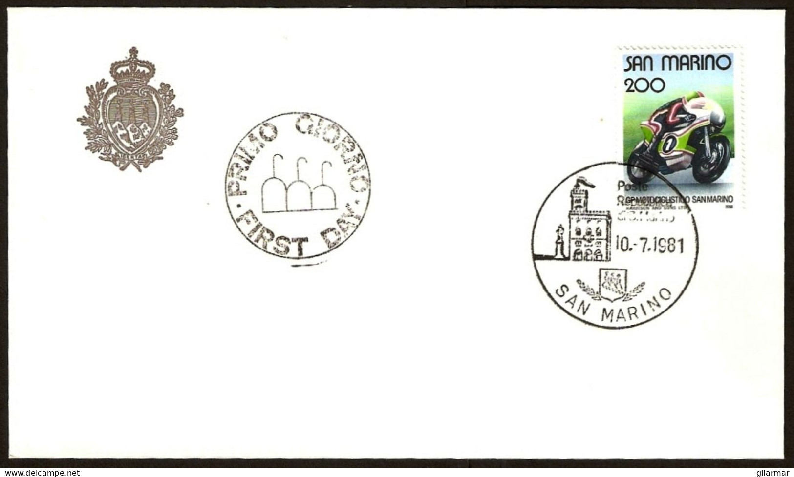 SAN MARINO 1981 - GRAN PREMIO MOTOCICLISTICO SAN MARINO - FDC - M - Moto