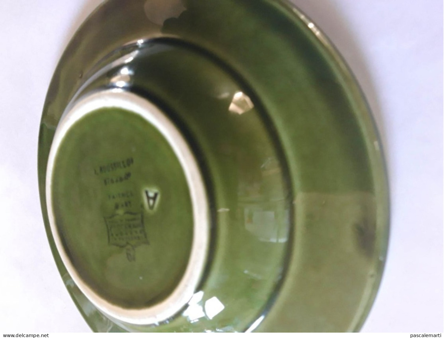 J. Roussillon Ancien Cendrier Faïence "Attik Cusenier" - Diamètre 15 Cm – Vintage, Collector - Ceniceros