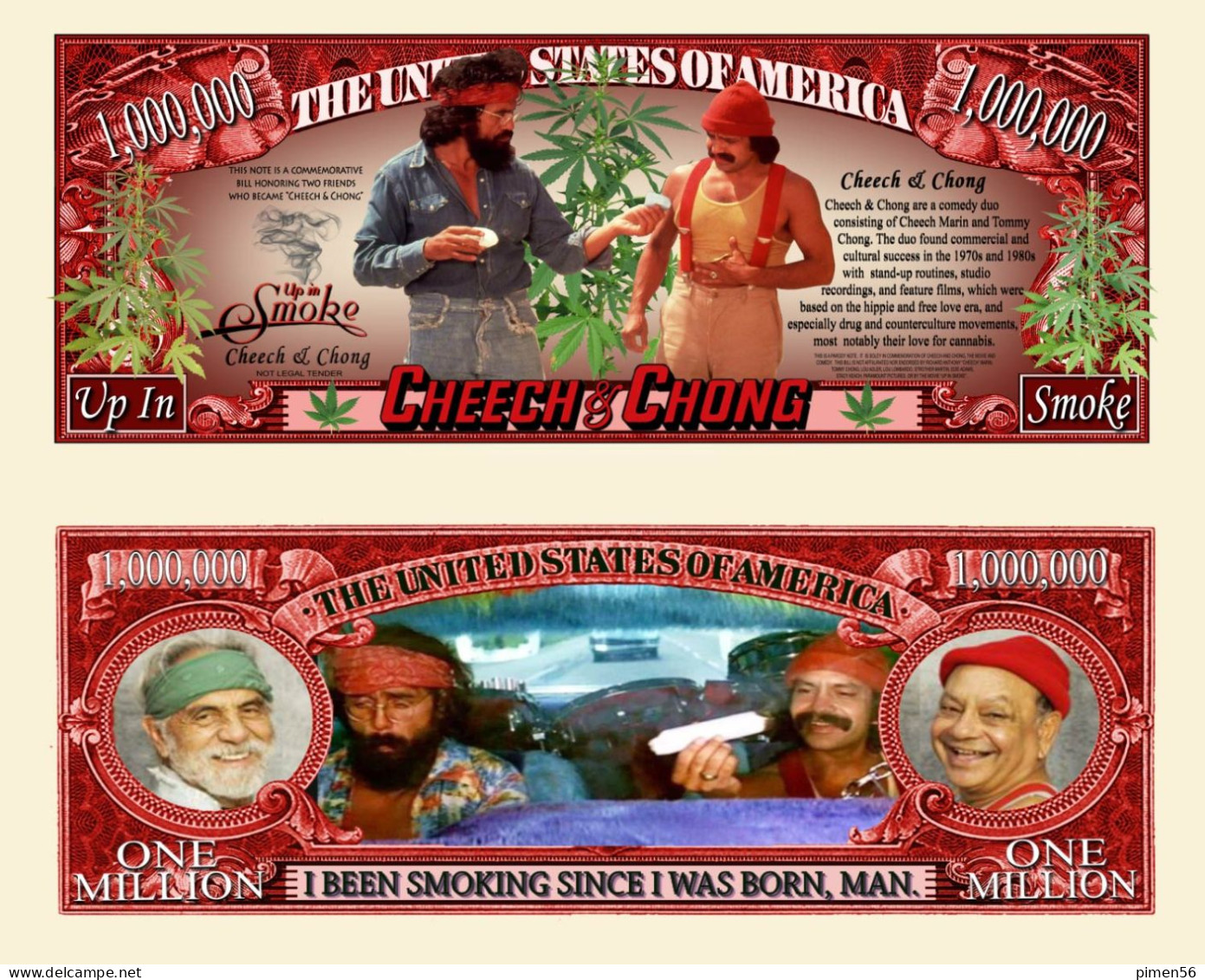 USA - FANTASY NOTE - CHEECH  AND  CHONG - UNC / SERIES  MOVIES - Otros & Sin Clasificación