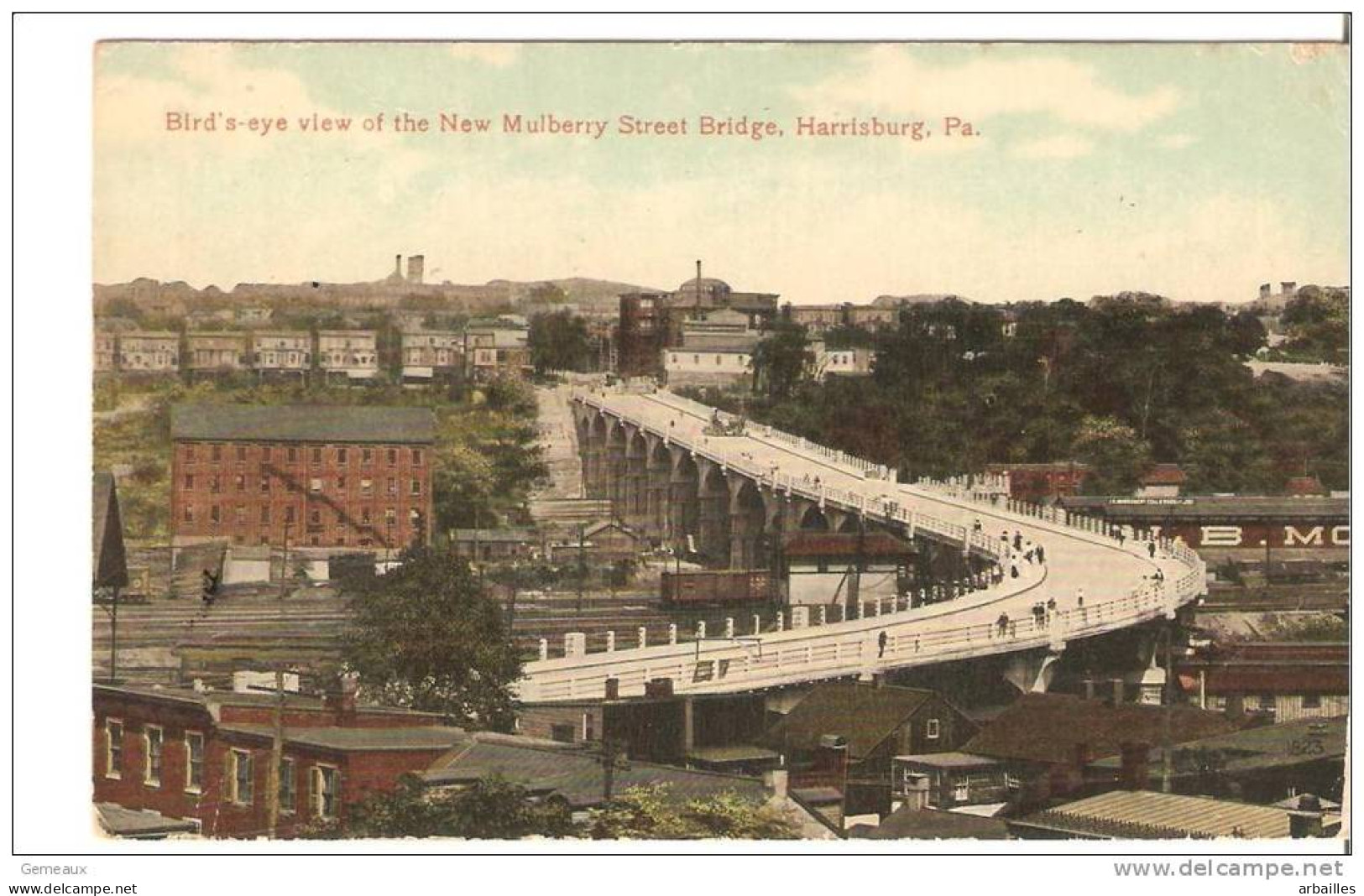 Harrisburg. Bird's-eye View  Of New Mulberry Street  Bridge. - Harrisburg
