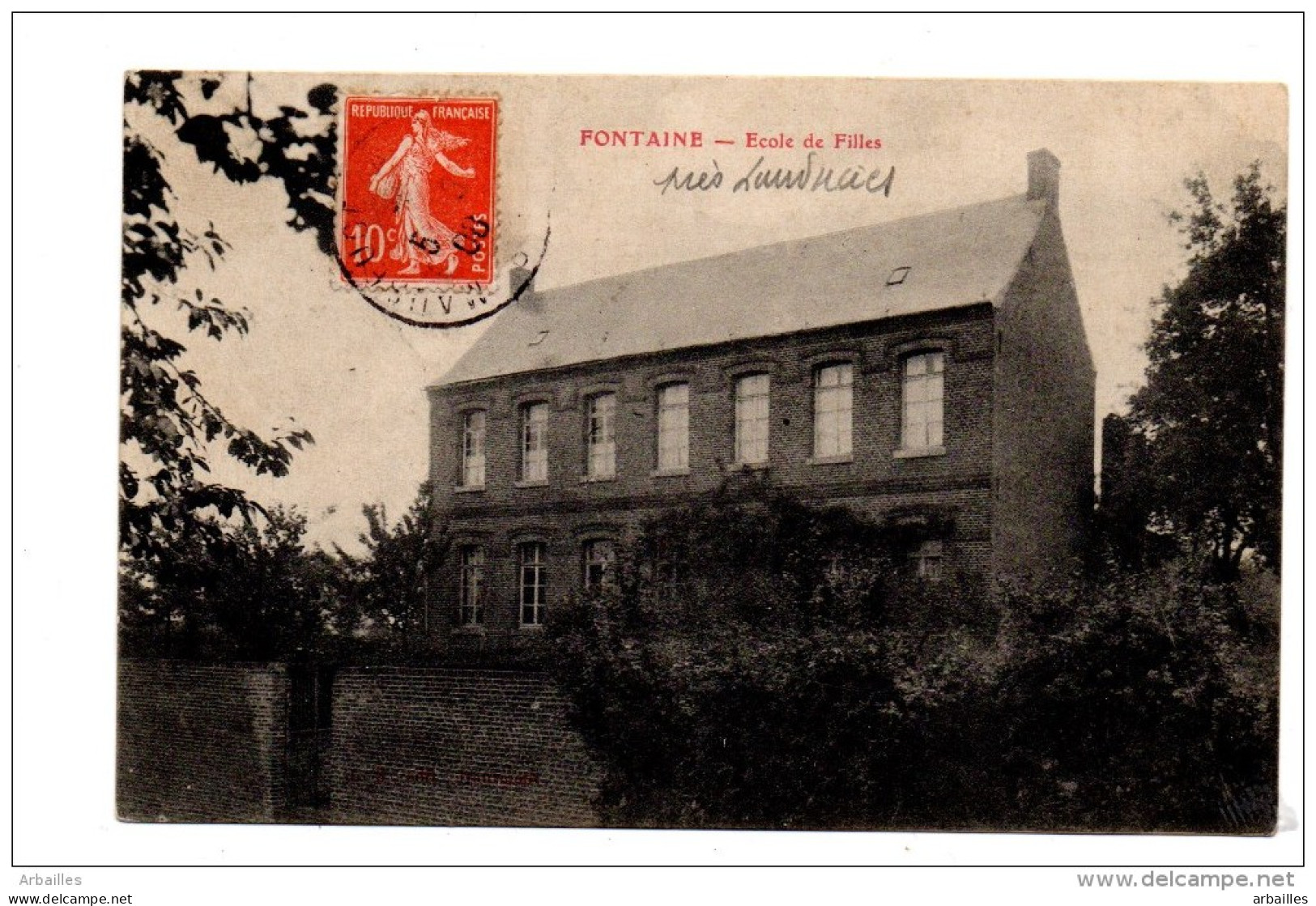 Fontaine Au Bois Prés Landrecies.Ecole De Filles. - Landrecies