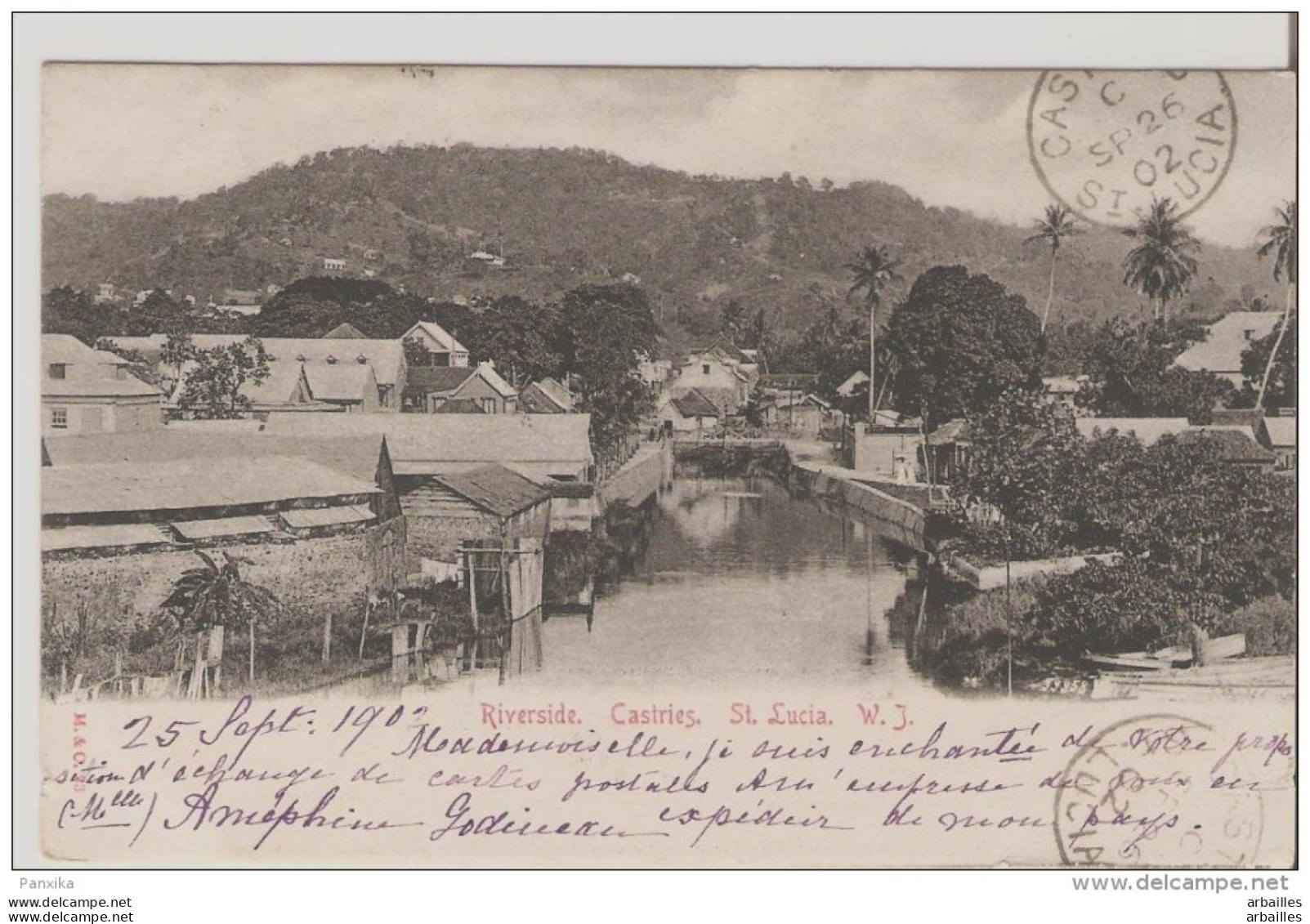 St Lucia.  Riverside Castries. - Sainte-Lucie