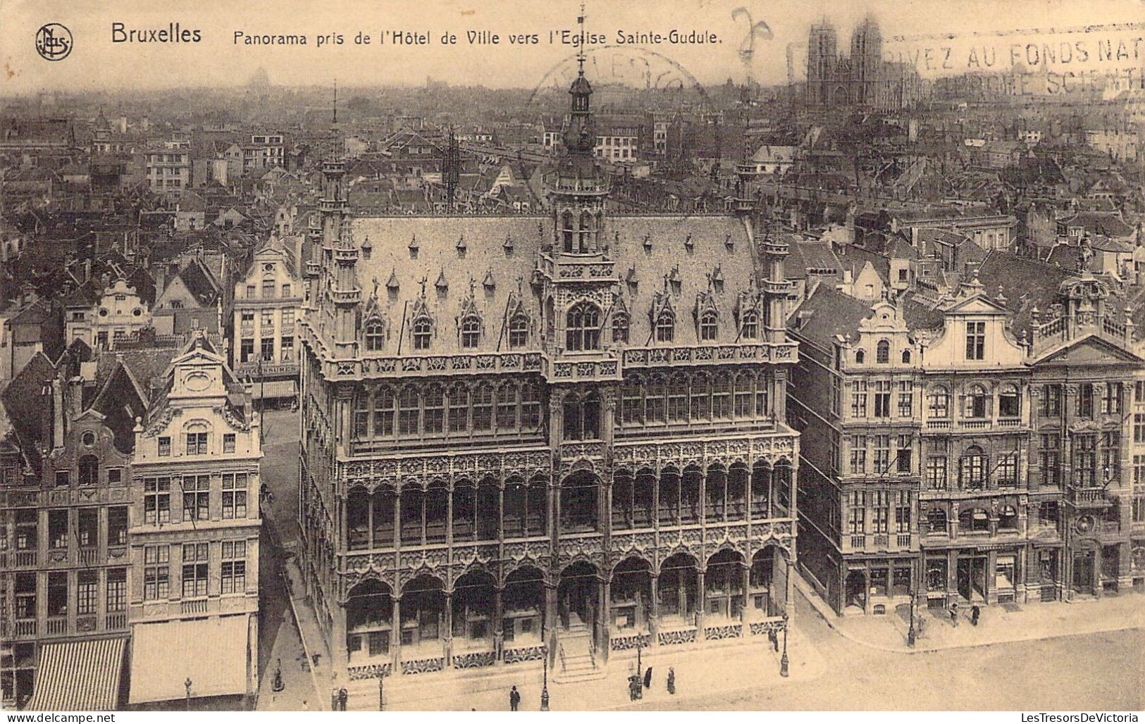 BELGIQUE - Bruxelles - Panorama De L'Hôtel De Ville Vers L'église Sainte Gudule - Carte Postale Ancienne - Other & Unclassified