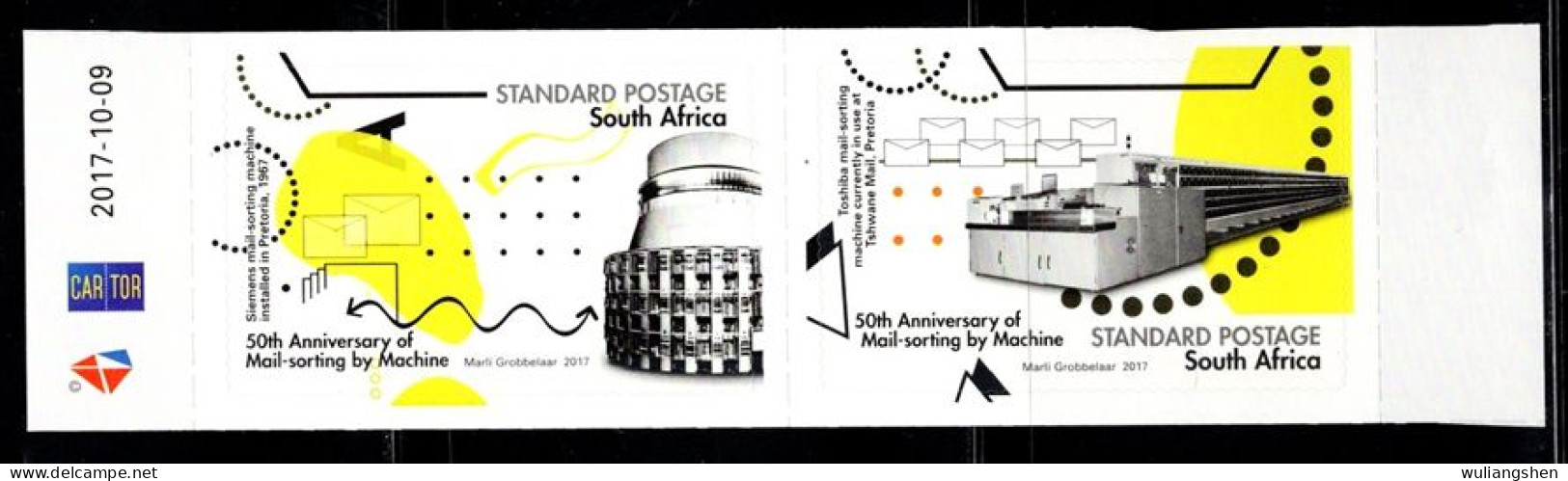 CU0236 South Africa 2017 Post Sorting Automation 2V MNH - Nuevos