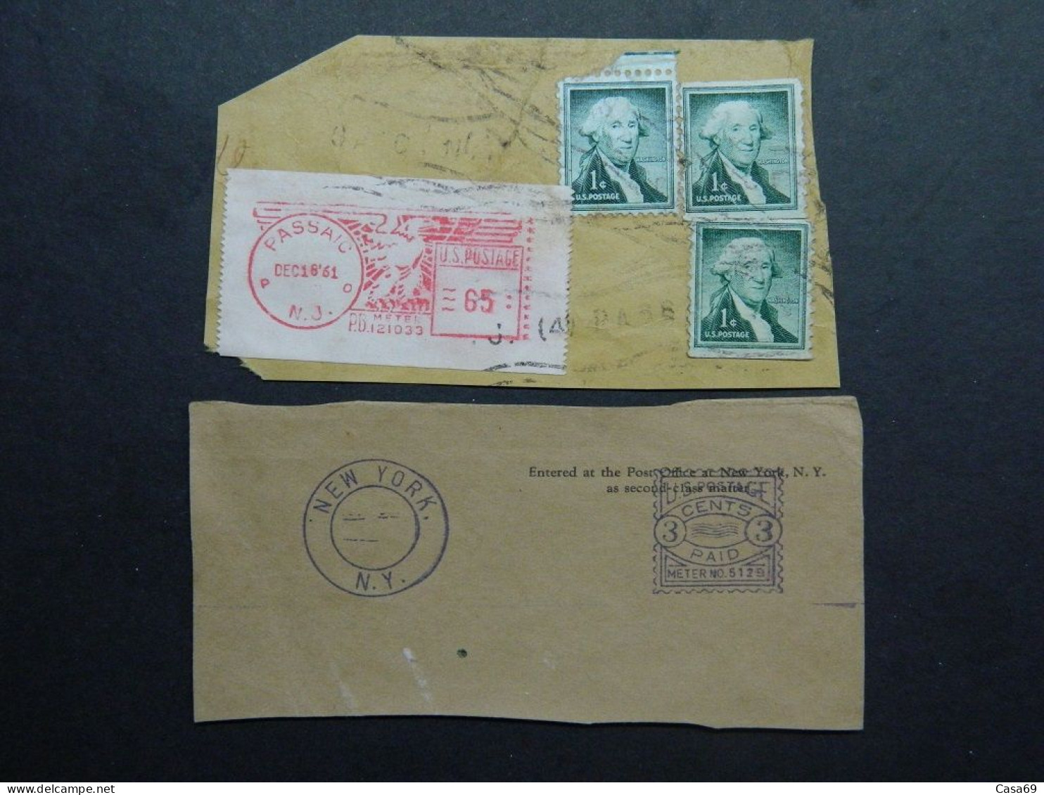 US Postage Meter Stamps DB9 New-York Without Date + PB Mailomat Passaic - Machine Labels [ATM]