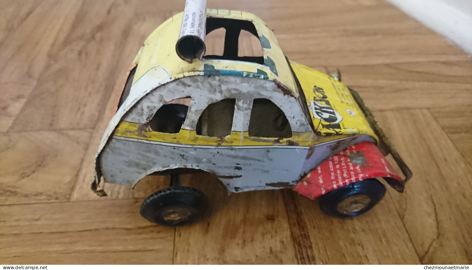 VOITURE EN TOLE TYPE 2 CV LONGUEUR 16CM - Antikspielzeug