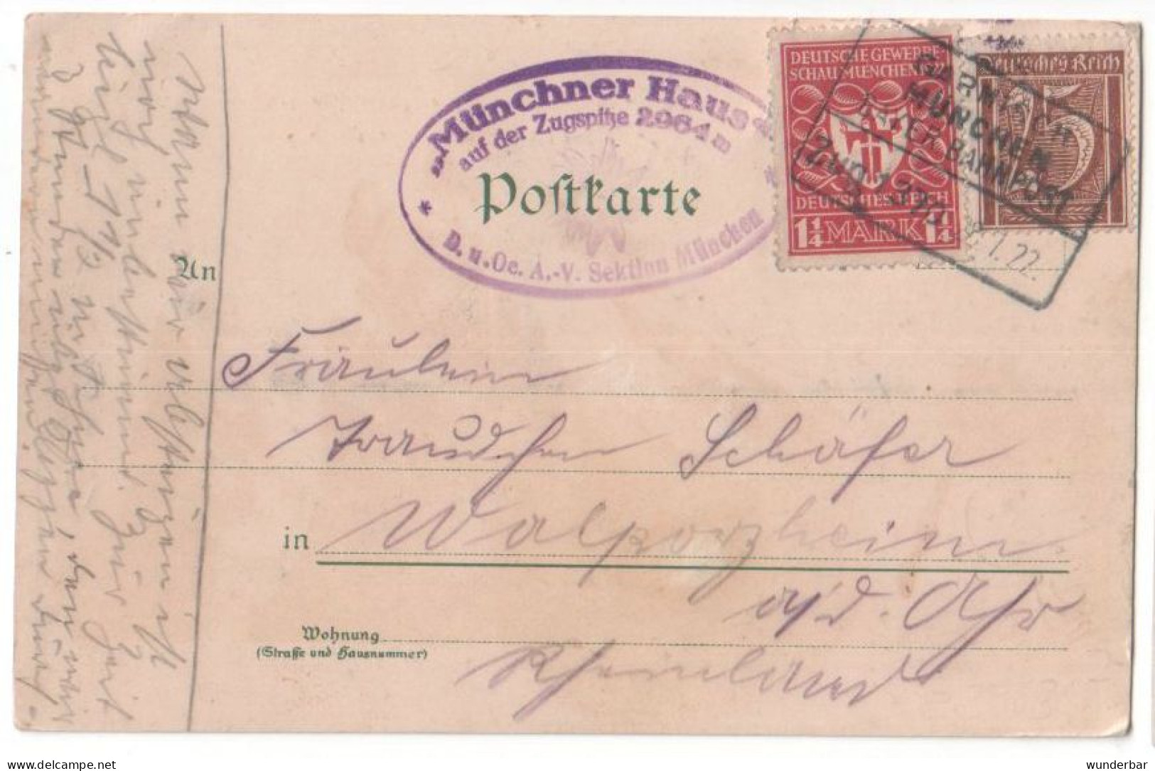Sonnenaufgang Auf Der Zugspitze 1922 - Zeno Diemer - Bahnpoststempel  (x1008) - Diemer, Zeno