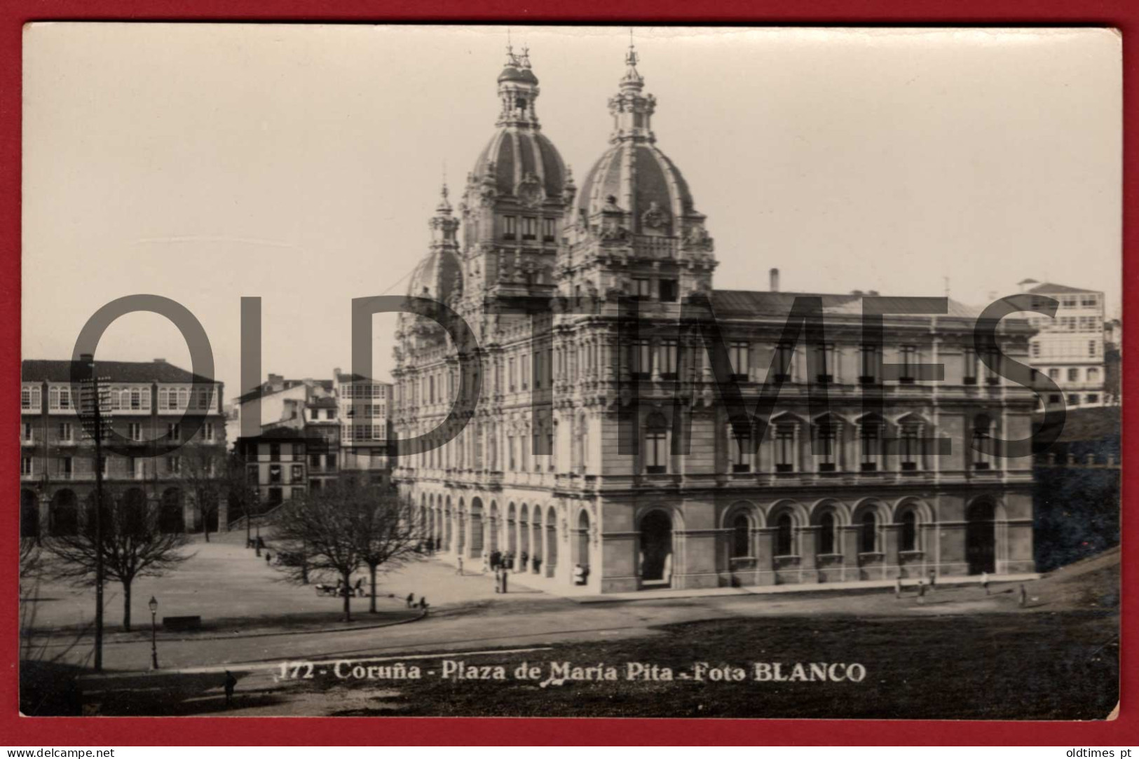 SPAIN - CORUNA - PLAZA DE MARIA PITA - ANOS 30 REAL PHOTO PC - La Coruña