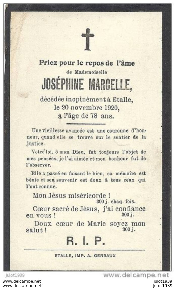 ETALLE ..-- Melle Joséphine MARCELLE . 1842 - 1920 . - Etalle