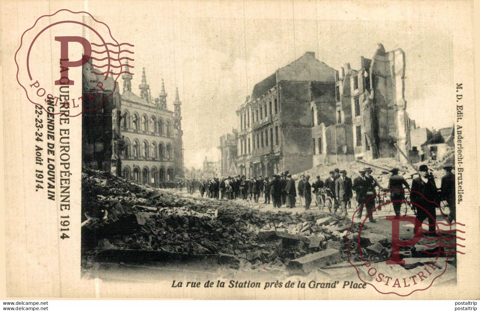 Leuven LOUVAIN  LA RUE DE LA STATION PRES DE LA GRAND PLACE WWI WWICOLLECTION - Leuven