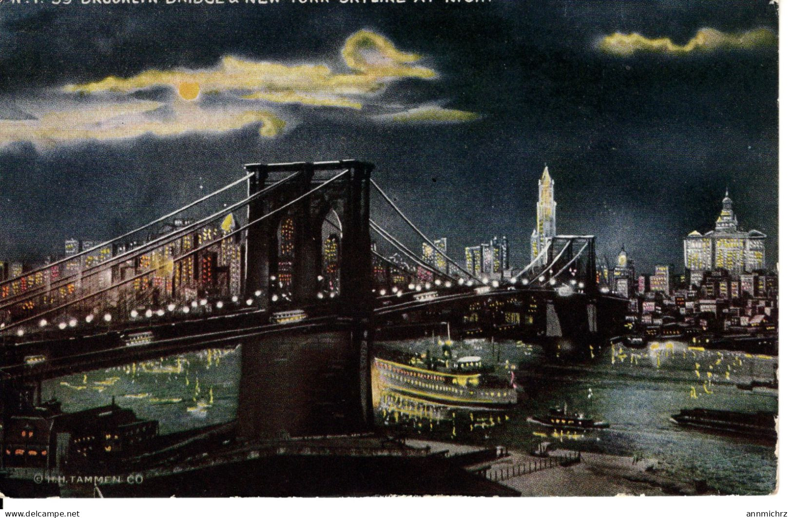 BROOKLYN BRIDGE AND NEW YORK SKYLINE AT NIGHT - Brooklyn