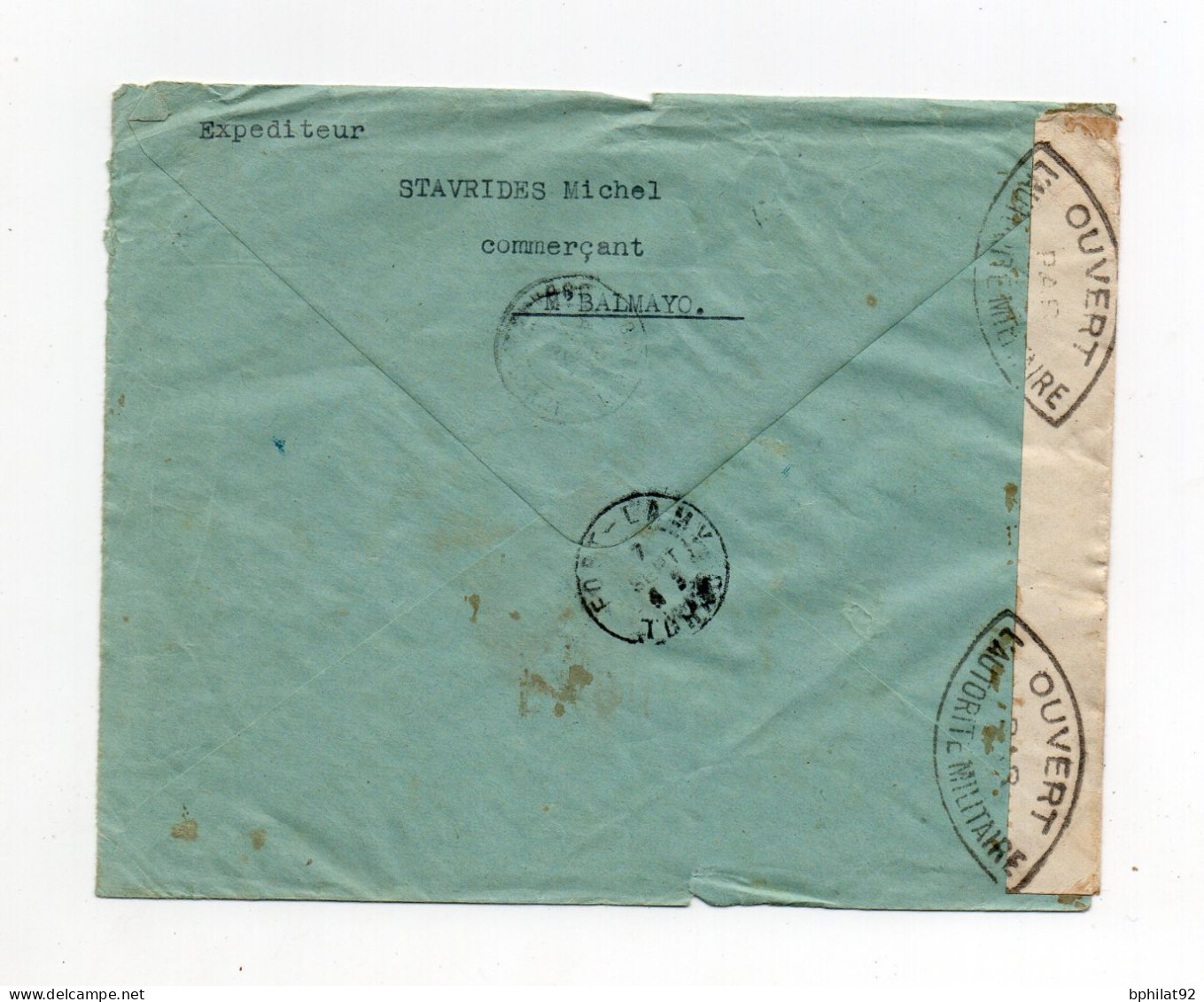 !!! CAMEROUN, LETTRE PAR AVION DE YAOUNDE POUR FORT LAMY DE 1943 AVEC CENSURES - Covers & Documents