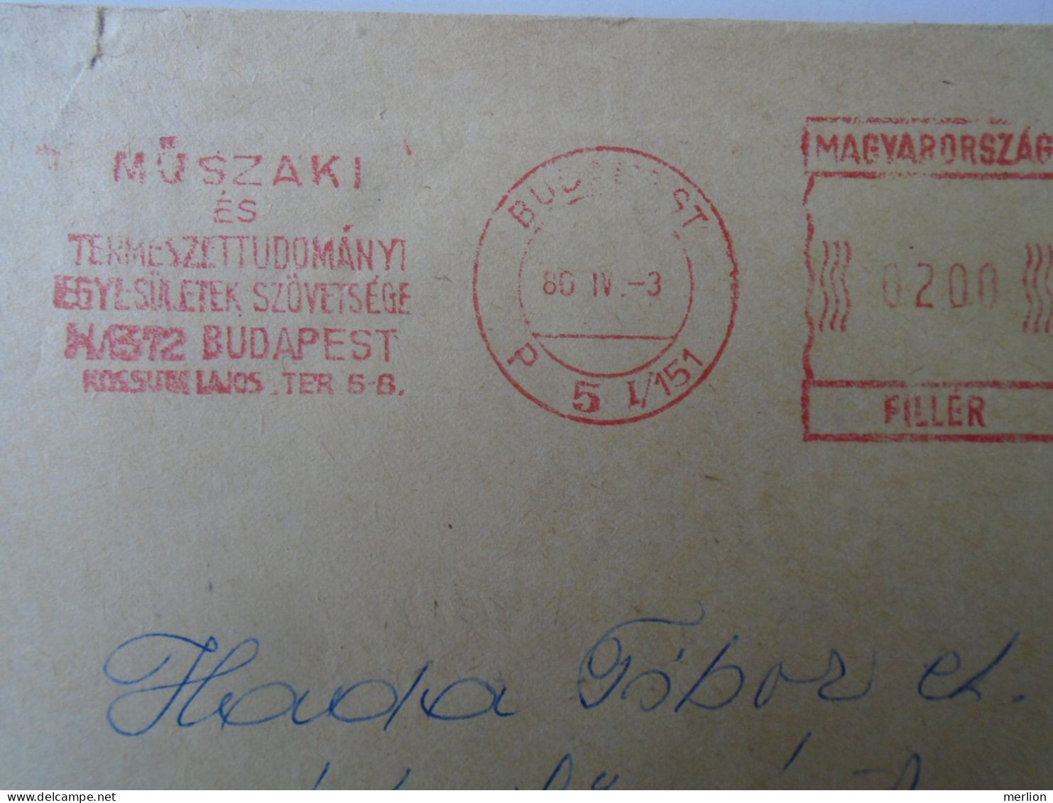 ZA447.9   Hungary ATM / EMA - Freistempel - Red Meter  1980 Large Cover - Magyar Agártudományi Egyesület - Automaatzegels [ATM]