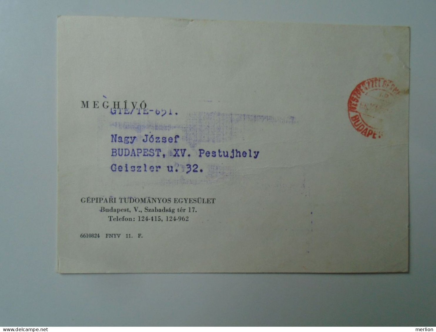 ZA447.13 Hungary ATM / EMA - Freistempel - Red Meter  1966  Invitation   Maschinenfabrik Schwarzenbek Hamburg -Budapest - Automaatzegels [ATM]