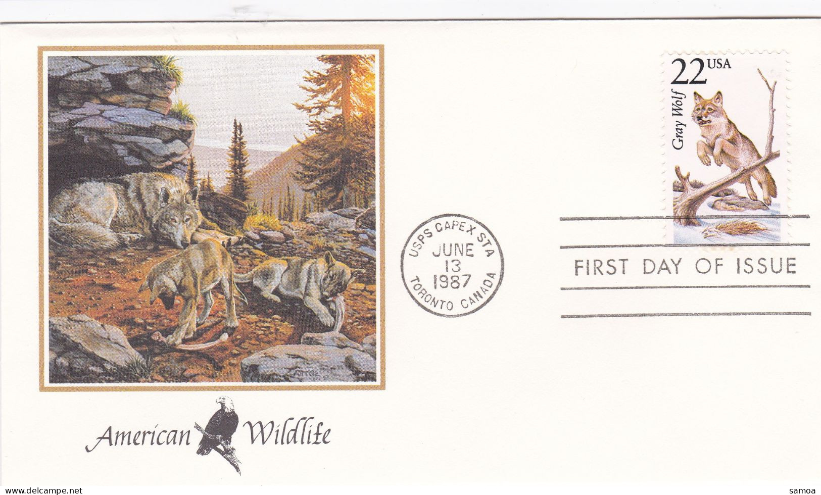 États-Unis FDC 1987 1754 Loups - 1981-1990