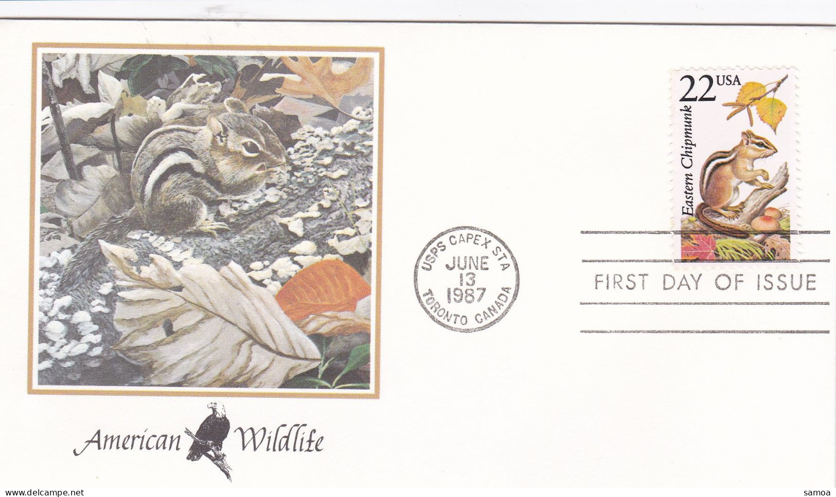 États-Unis FDC 1987 1729 Écureuil Rayé Tamia - 1981-1990