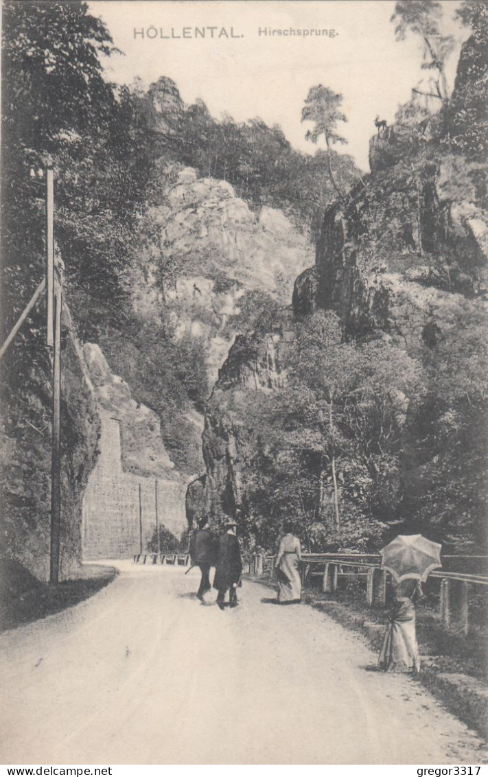 C9035) HÖLLENTAL - Hirschsprung - Straße Mit Frauen Mit Schrim U. Männern - ALT 1906 Gel. Titisee - Höllental