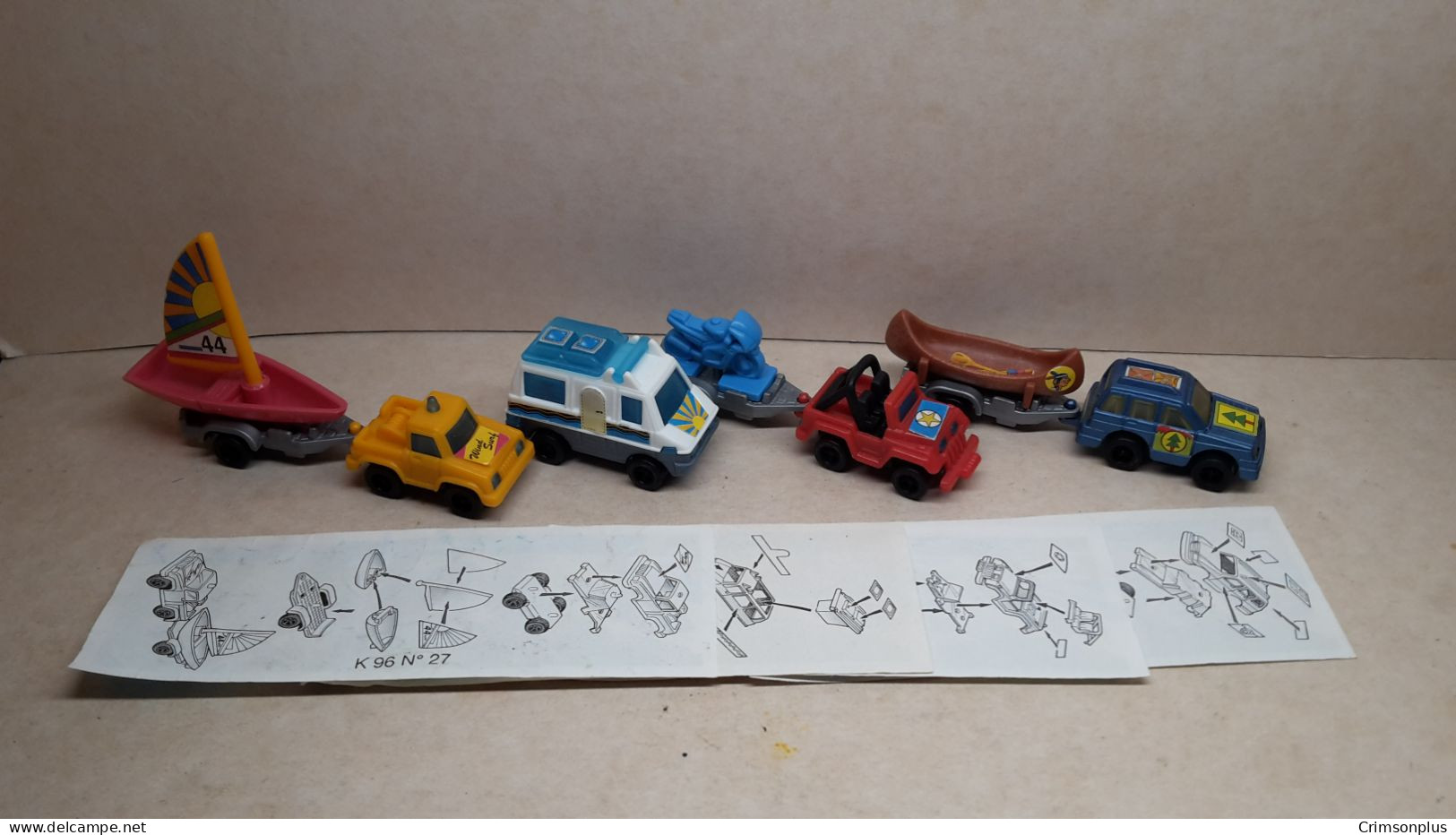 1996 Ferrero - Kinder Surprise - K96 27, 28, 29 & 30 - Cars On Vacation - Complete Set + 4 BPZ's - Monoblocs