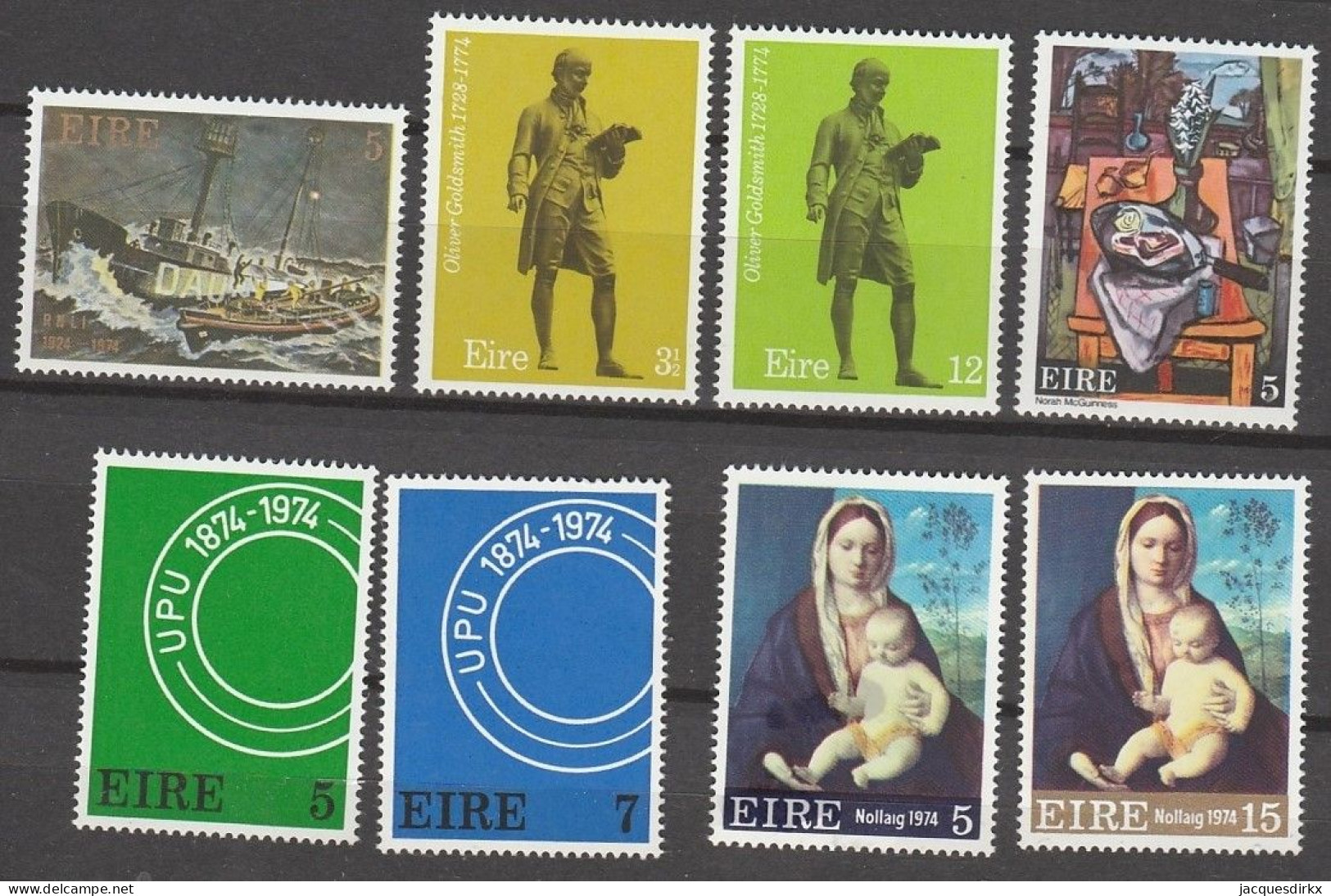 Ireland       .   Y&T      .   8 Stamps    .    **      .   MNH - Nuovi