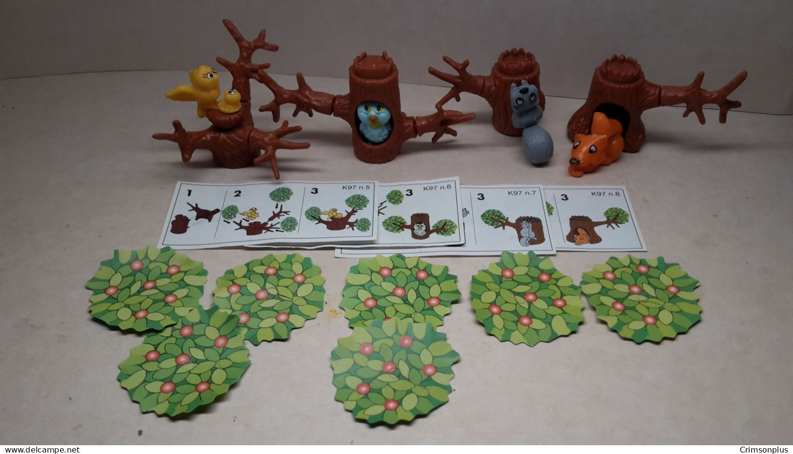 1997 Ferrero - Kinder Surprise - K97 5, 6, 7 & 8 - Tree With Animals- Complete Set + 4 BPZ's - Monoblocs