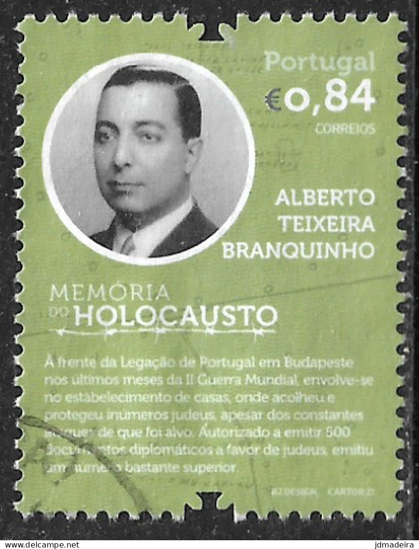 Portugal – 2021 Holocaust Memory 0,84 Euros Used Stamp - Usados