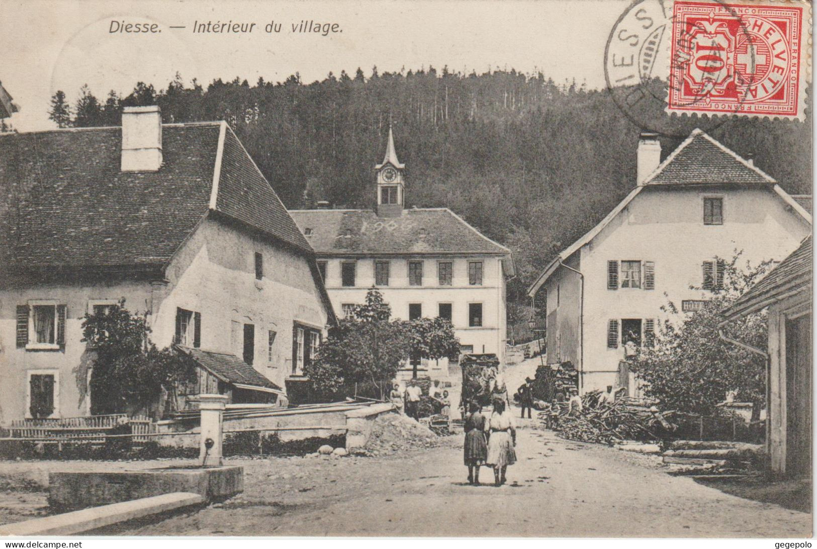 DIESSE - Intérieur Du Village ( En 1907 ) - Diesse