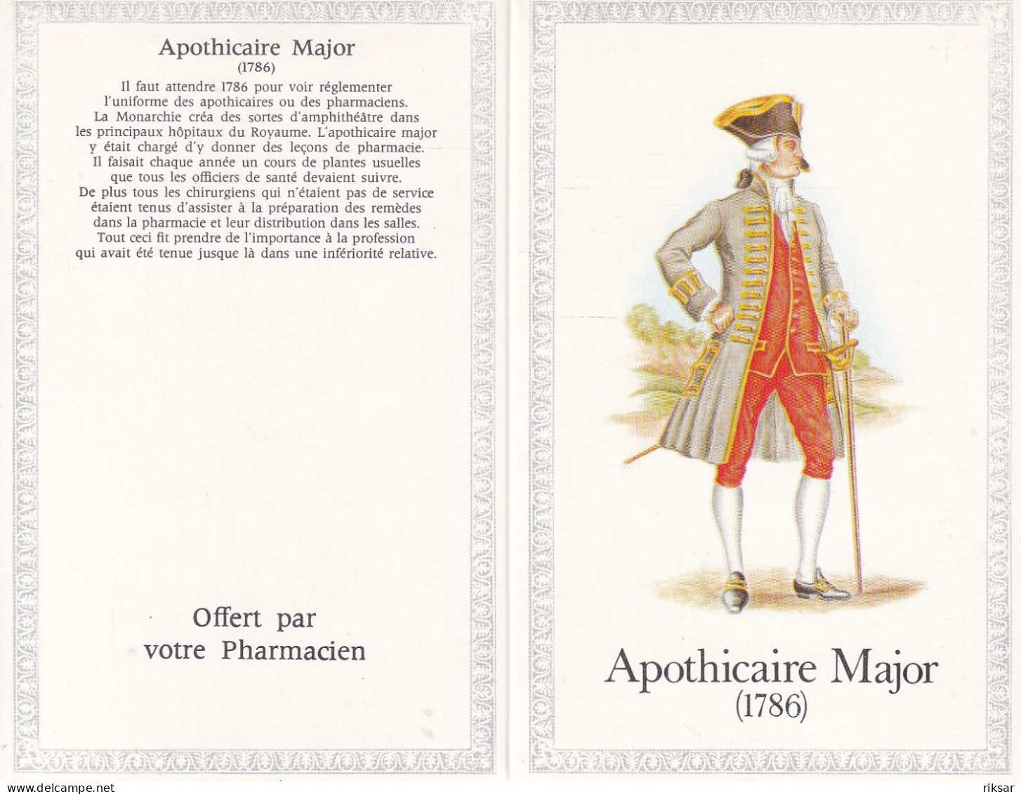 MILITARIA(CALENDRIER 1989) APOTHICAIRE - Grand Format : 1981-90