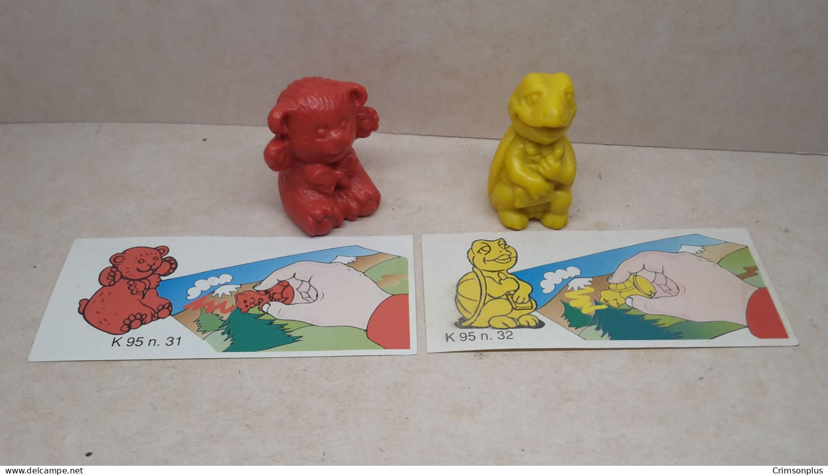 1995 Ferrero - Kinder Surprise - K95 31 & 32 - Animal Crayons - Complete Set + 2 BPZ's - Monoblocs