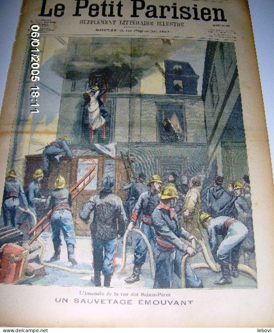 (PARIS) « L’incendie De La Rue Des Saints-Pères – Un Sauvetage émouvant» In « Le Petit Parisien – Supplément ---> - Le Petit Parisien