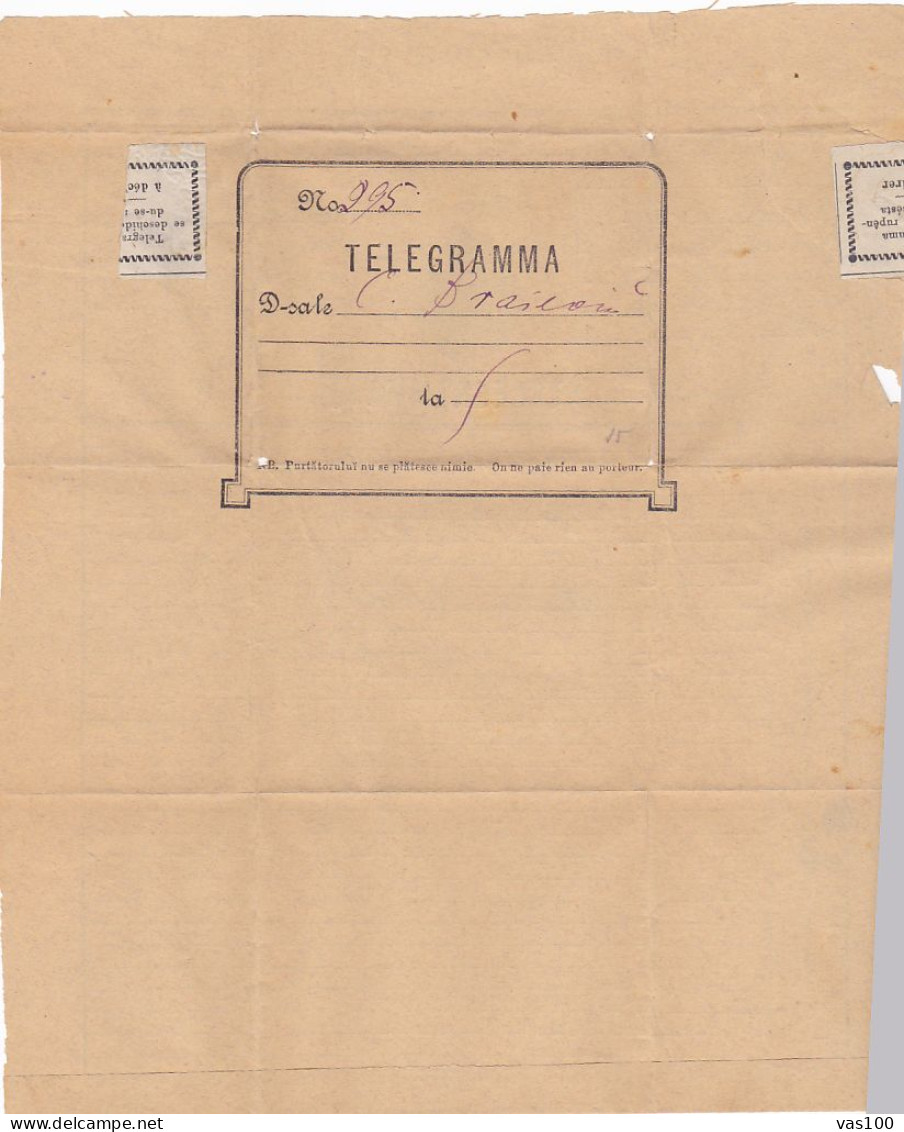 TELEGRAPH, TELEGRAME SENT FROM BISTRITA, ABOUT 1890, ROMANIA - Telegraph