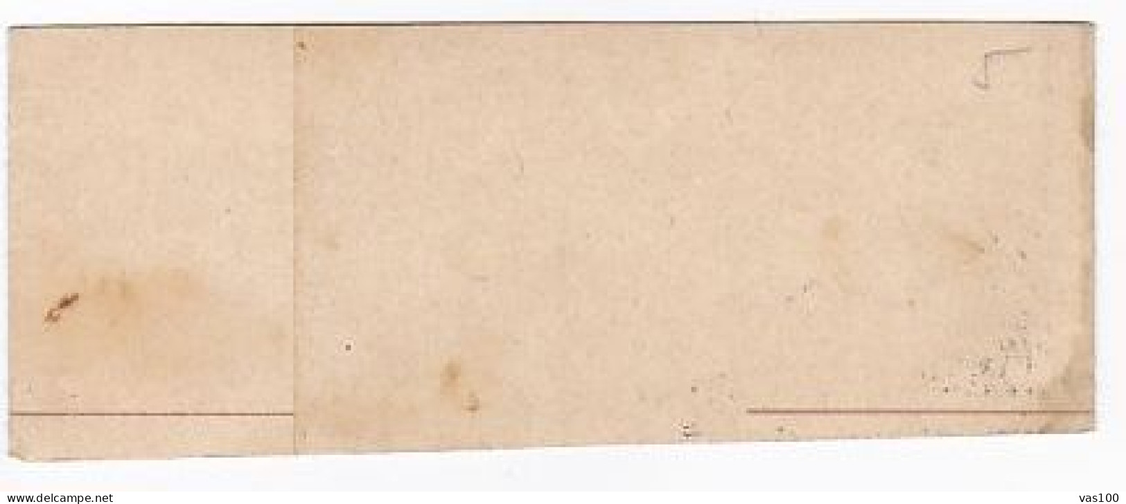 KING CAROL I NEWSPAPER WRAPPING STATIONERY, ENTIER POSTAL, 1889, ROMANIA - Covers & Documents