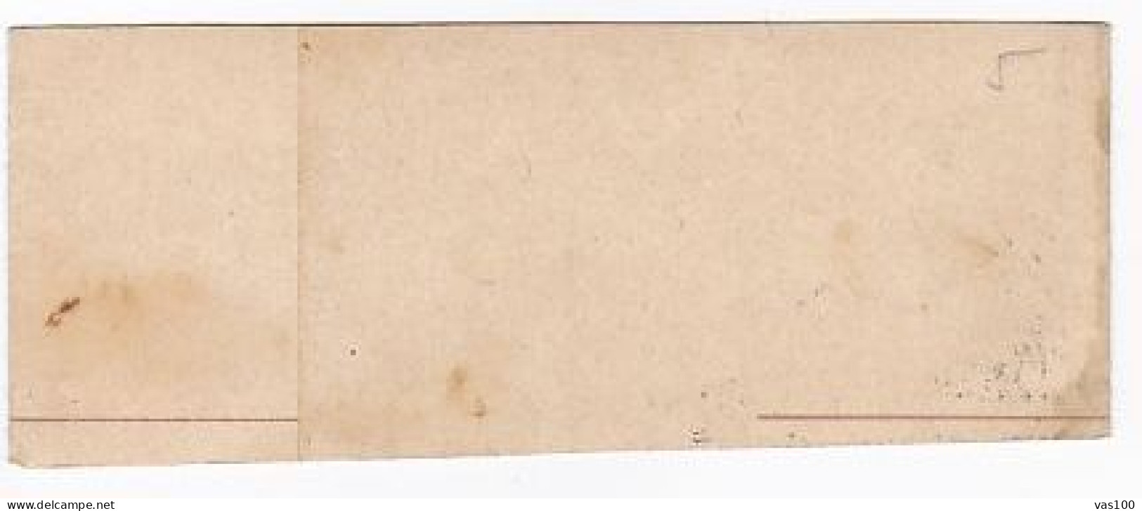 KING CAROL I NEWSPAPER WRAPPING STATIONERY, ENTIER POSTAL, 1889, ROMANIA - Briefe U. Dokumente