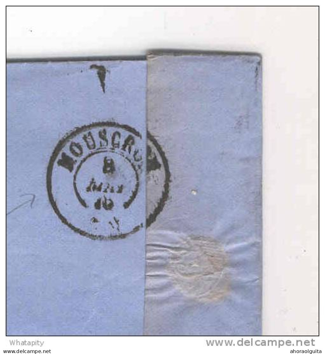 Lettre TP 33 LOKEREN 1875  Vers LILLE - RARE Cachet De Passage MOUSCRON  --  B4/085 - Grenzübergangsstellen